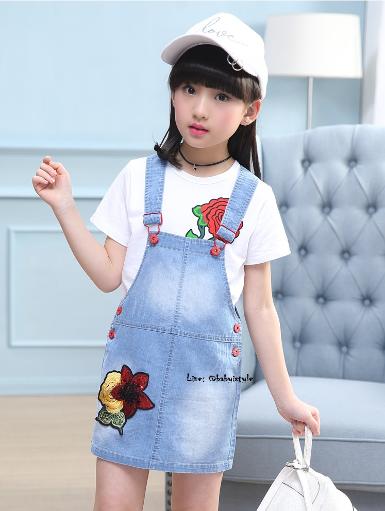  Sales เฉพาะเอี๊ยมกระโปรงยีนส์เทียม(บาง)ไซส์ 140 รหัสKKK720